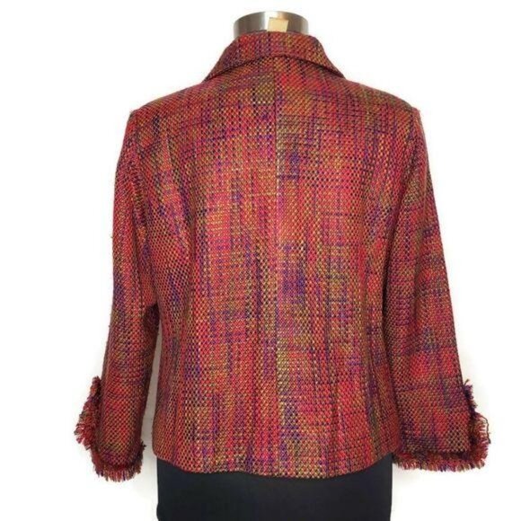 Monroe & Main Womens Multicolor Fringe Jacket Button-Up XXL fall spring casual - Picture 2 of 6